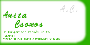 anita csomos business card